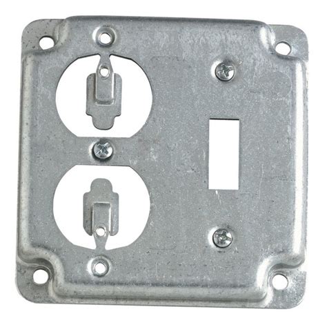 cover for a 4x4 2 gang metal electrical box|4 gang outdoor outlet cover.